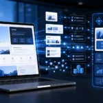 AI search system analyzing and understanding a B2B website through connected content, data, and structured information.